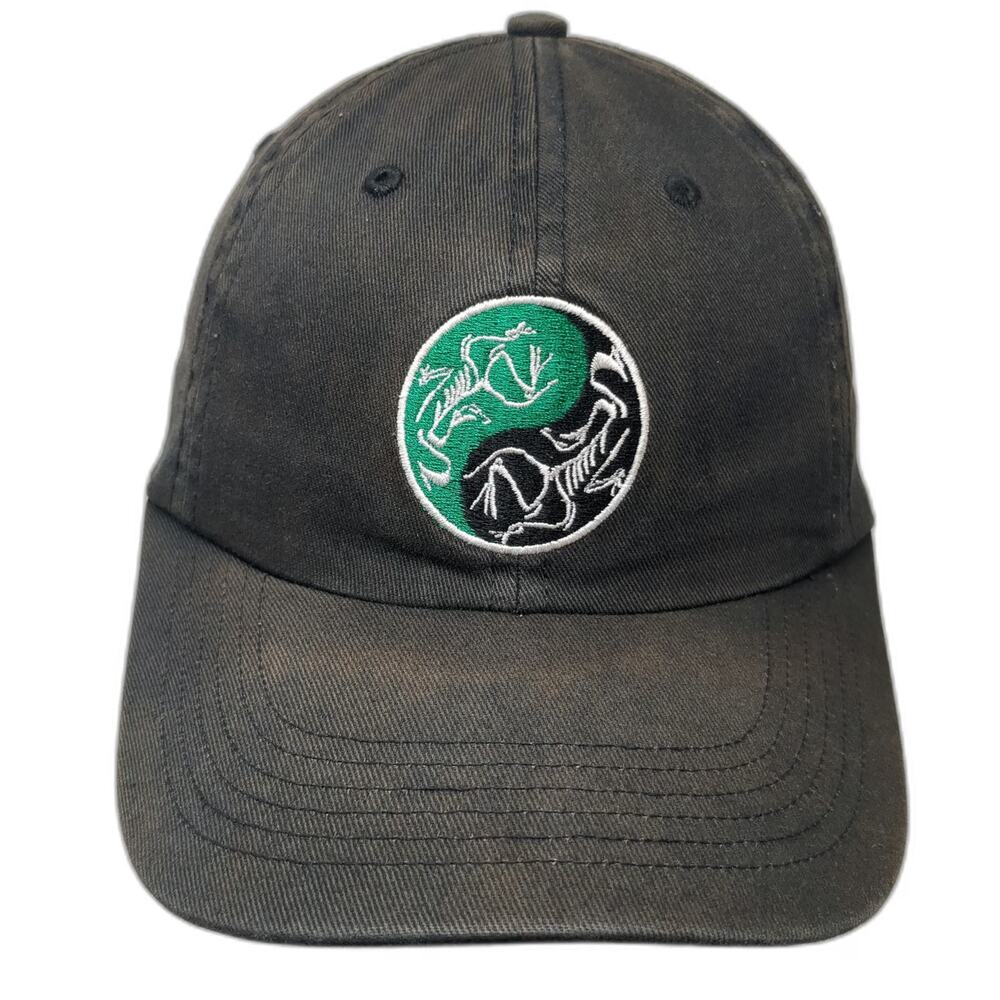 jam Snapback Black One Size Yin Yang Reptile Lizard Skeleton Graphic hat